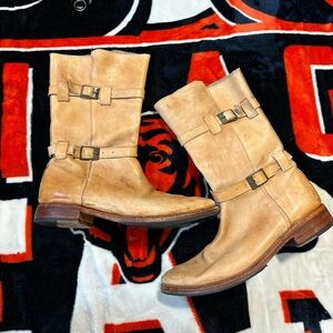 Ladies Bed Stu Cobbler Series Leather Moto Boots